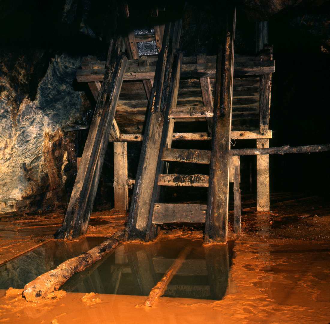 Headframe in No 5 Level Gwynfynydd Gold Mine 1971